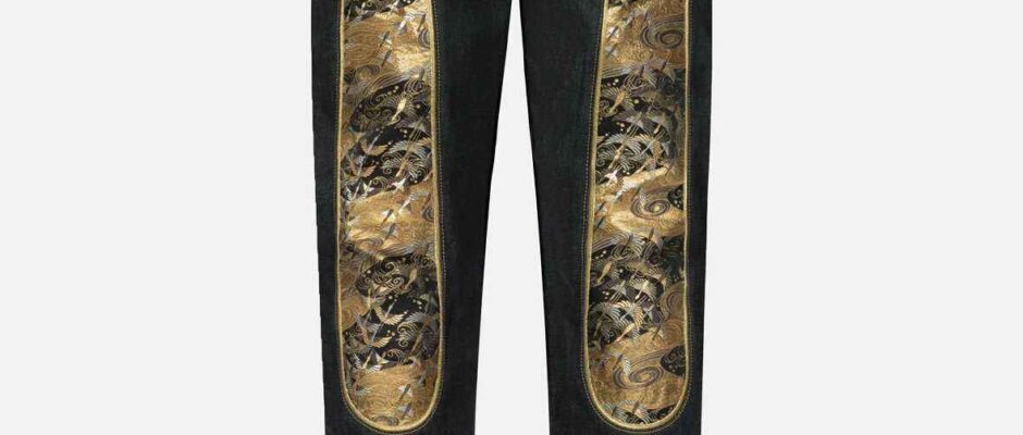 Crane Embrodiery Brocade Daicock Regular Straight Fit Jeans (1)