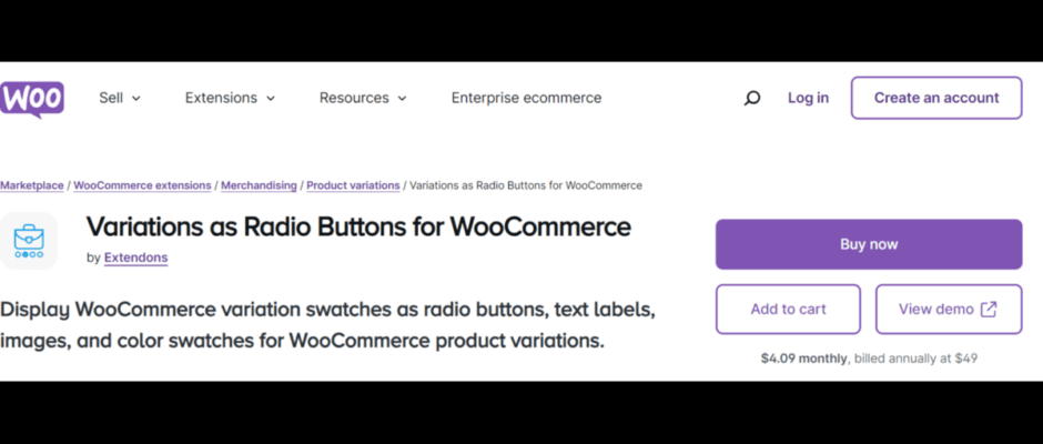 Variations as Radio Buttons for WooCommerce