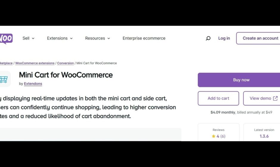 mini cart Woocommerce