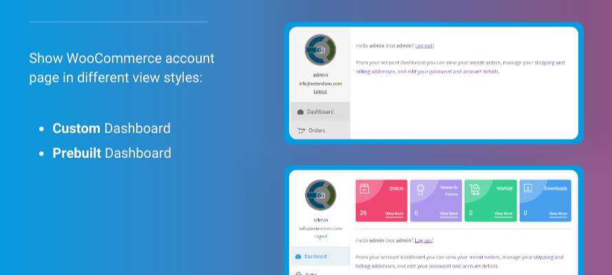 woocommerce customize my account page