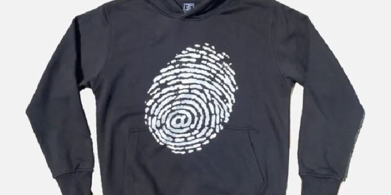 Adwysd Black Fingerprint Black Hoodie