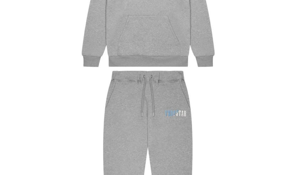 Decoded Chenille Hooded Tracksuit – Grey Ice