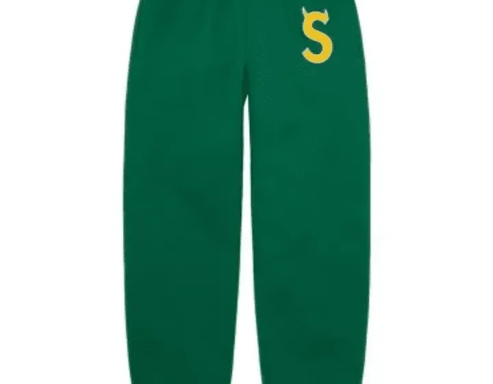 Supreme-S-Logo-Sweatpant-Green