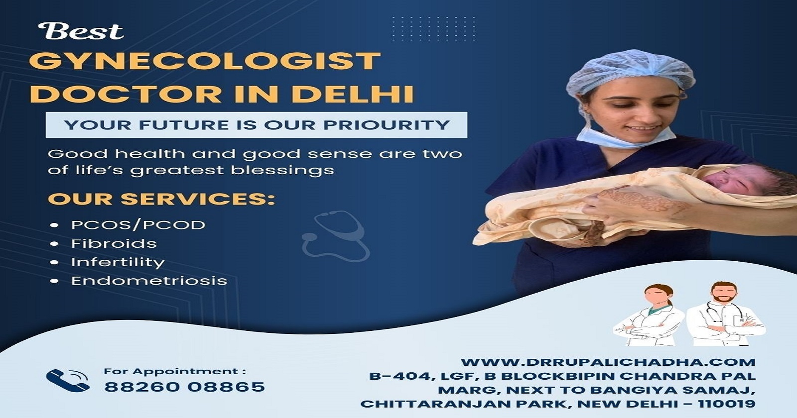 Choose The Best Female Gynecologist in South Delhi – Dr. Rupali Chadha