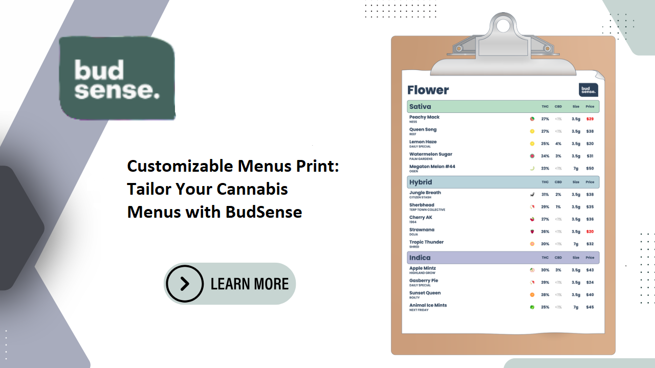 Customizable Menus Print: Tailor Your Cannabis Menus with BudSense